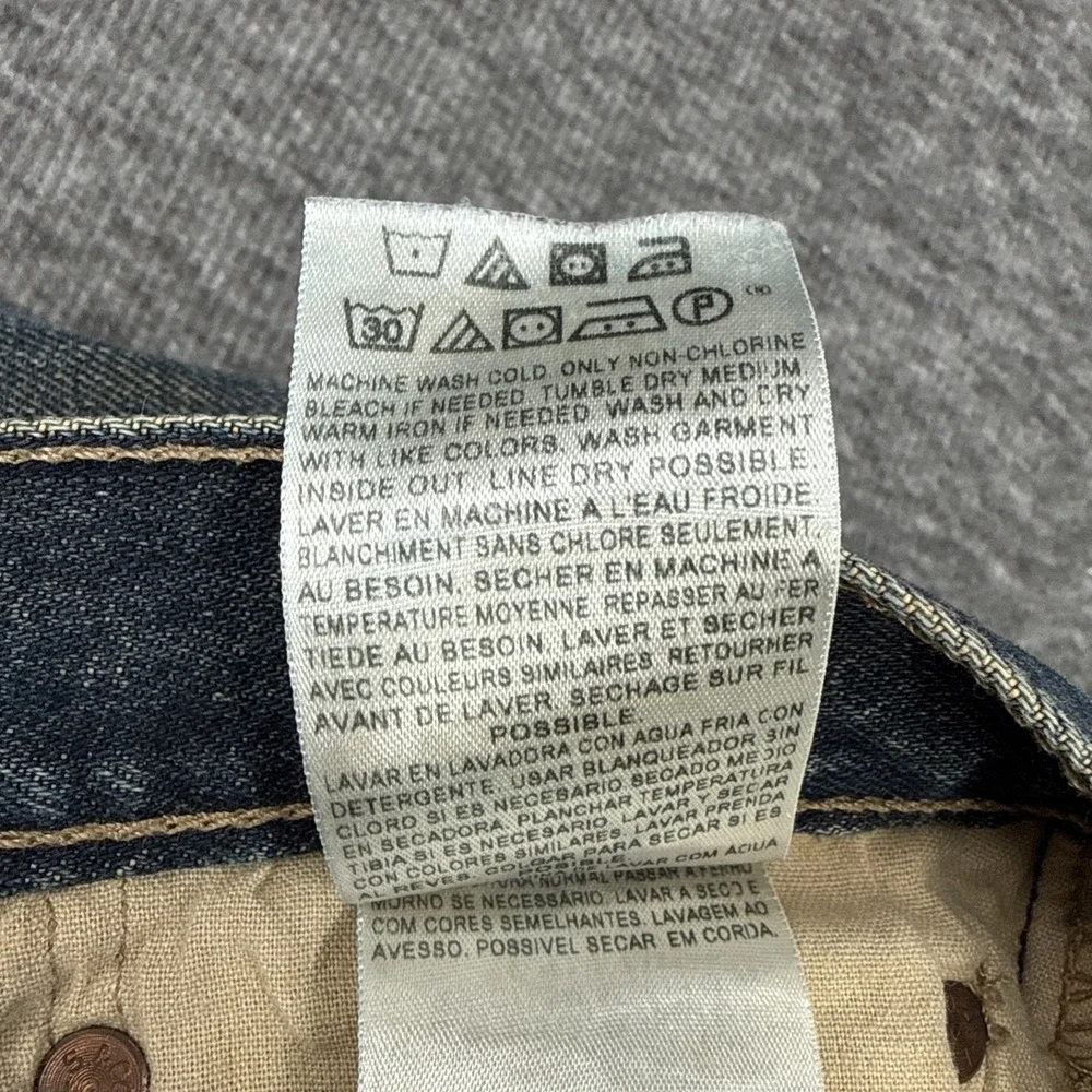 Levi's 501 Jeans‎ Mens 36x32 Blue Denim Button Fly Straight Leg Faded Distressed